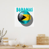 Bahamasvlag - Bahaman Caribische vlag Poster (Keuken)