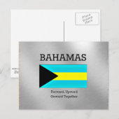 Bahamasvlag en motto briefkaart (Voorkant / Achterkant)