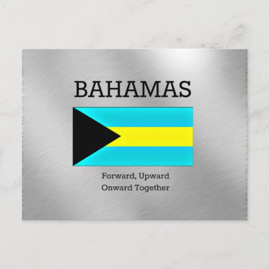 Bahamasvlag en motto briefkaart (Voorkant)