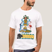 Bahamasvlag en wapenschild t-shirt (Voorkant)