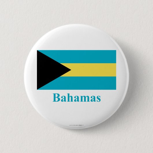 Bahamasvlag met naam ronde button 5,7 cm (Voorkant)