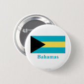 Bahamasvlag met naam ronde button 5,7 cm (Voorkant /achterkant)