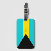 Bahamasvlag, voorzien van een etiket bagagelabel (Voorkant (verticaal))