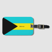 Bahamasvlag, voorzien van een etiket bagagelabel (Voorkant (horizontaal))