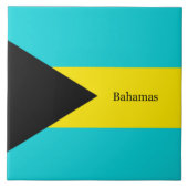 Bahamasvlag, voorzien van een etiket tegeltje (Voorkant)