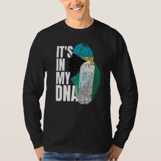 Bahamian And Nigerian Mix DNA Heritage Flag T-shirt