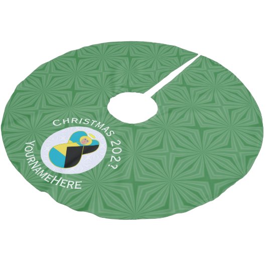 Bahamian Blonde Angel Kerstvlag gepersonaliseerd Kerstboom Rok (Gekanteld)