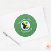 Bahamian Blonde Angel Kerstvlag gepersonaliseerd Ronde Sticker (Envelop)