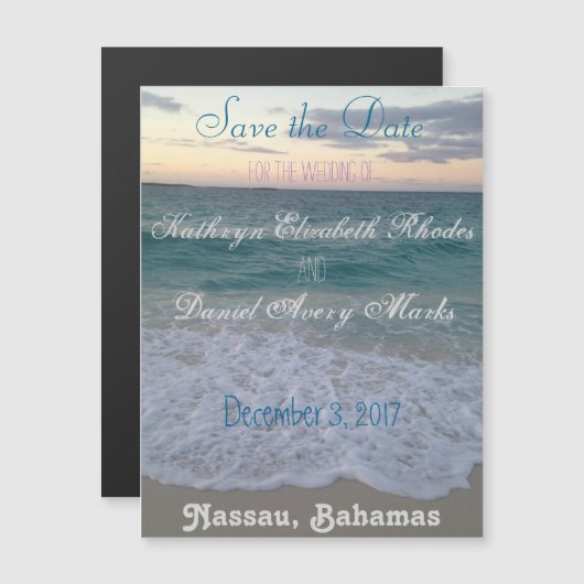 Bahamian Sunset Save the Date Magnet Magnetische Uitnodiging (Voorkant / Achterkant)