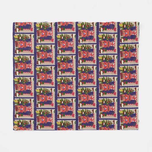 Bahay Kubo, Balikbayan Box, Jeepney, Parol Fleece Deken (Voorkant (Horizontaal))