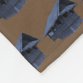 Bahay kubo design "blue" fleece deken (Hoek)