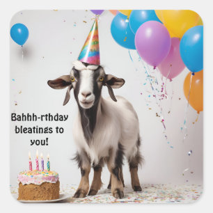 Bahhh-verjaardagsgroet voor u! Geit Vierkante Sticker
