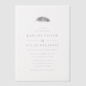 Bahia eenvoudige moderne minimale palmblad bruilof vellum uitnodigingen (Voorkant)