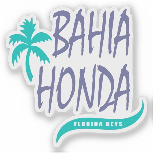 Bahia Honda Florida Keys met palmboom Sticker (Voorkant)