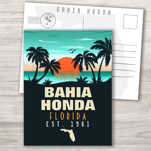 Bahia Honda Key Florida Retro Sunset Souvenirs Briefkaart