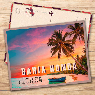Bahia Honda Key Florida Tropische palmboom jaren 1 Briefkaart