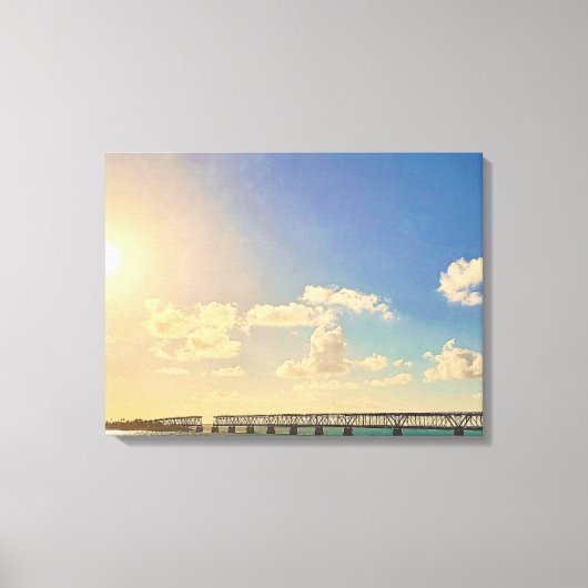 Bahia Honda Railroad Bridge Florida Keys Canvas Afdruk (Voorkant)