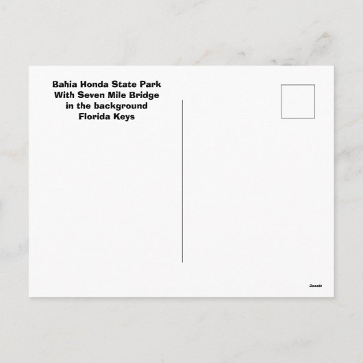 Bahia Honda State Park Keys Feestdagenkaart (Achterkant)