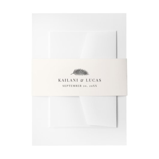 Bahia Minimal Palm Leaf Wedding Uitnodigingen Wikkel (Voorkant Voorbeeld)