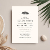 Bahia Modern Minimal Palm Leaf Wedding Kaart