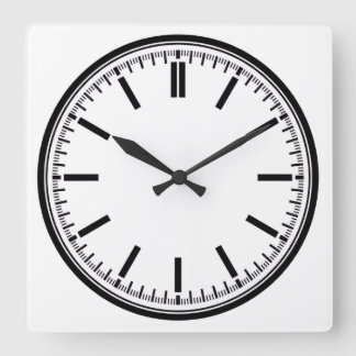 Bahnhofsuhr schwarz weiß klassische runde Wanduhr Vierkante Klok