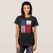 Bahrain Bahraini American Flags Proud USA Bahrain T-shirt (Voorkant volledig)