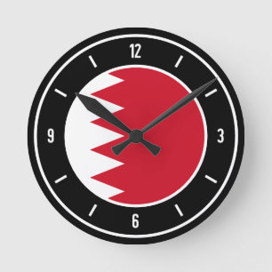 Bahrain Flag Elegant Ronde Klok