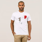 Bahrain Flag Heart en Map T-Shirt (Voorkant volledig)