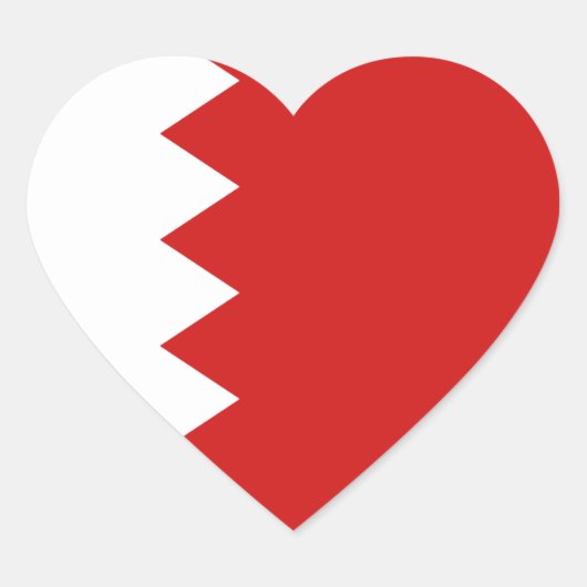 Bahrain Flag Heart Sticker (Voorkant)