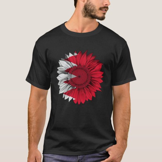 Bahrain Flag Sunflower Bahraini Roots Proud Patrio T-shirt (Voorkant)