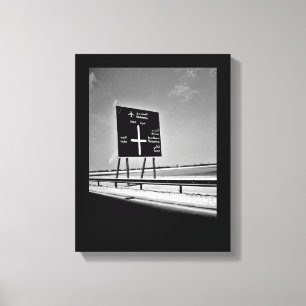Bahrain Highway Sign Canvas Afdruk