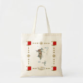 Bahrain Map + Flags Bag Tote Bag (Voorkant)