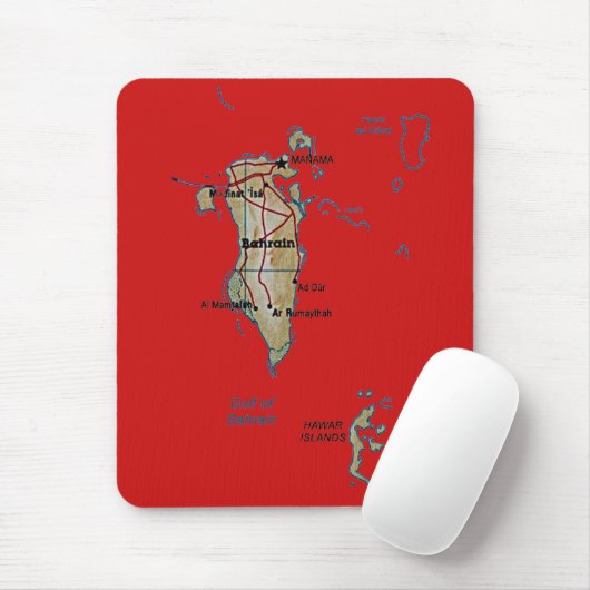 Bahrain Map Mousepad Muismat (Met muis)