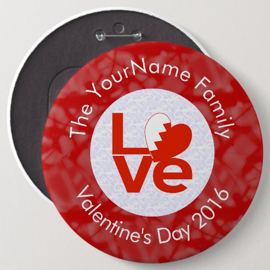 Bahrain Rode LOVE Vlag gepersonaliseerd Ronde Button 6,0 Cm (Voorkant /achterkant)