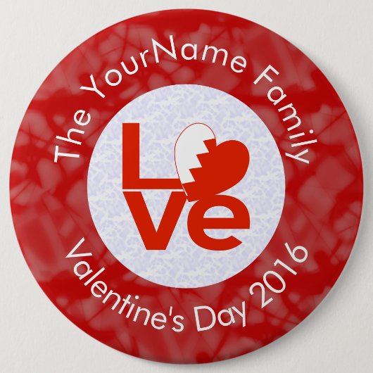 Bahrain Rode LOVE Vlag gepersonaliseerd Ronde Button 6,0 Cm (Voorkant)