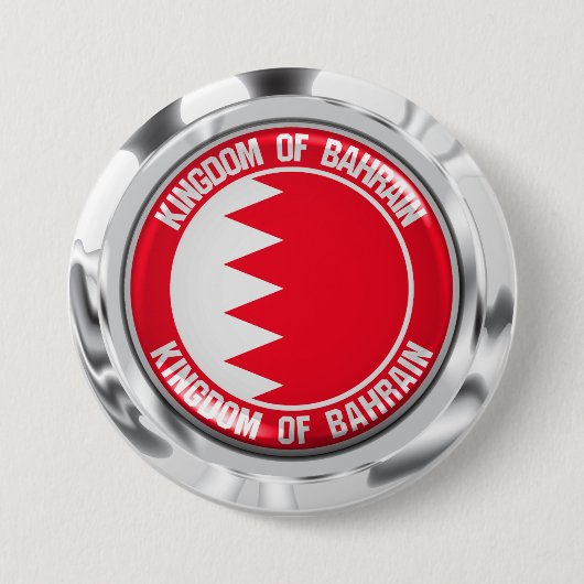 Bahrain Round Emblem Ronde Button 7,6 Cm (Voorkant)