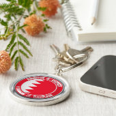 Bahrain Round Emblem Sleutelhanger (Zijkant)