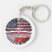 Bahrein Bahraini - Amerikaanse vlag - boomkorren Sleutelhanger (Achterkant)