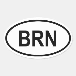 Bahrein "BRN" Ovale Sticker