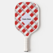 Bahrein en Bahreinse vlag met Jouw naam Pickleball Paddle (Achterkant)
