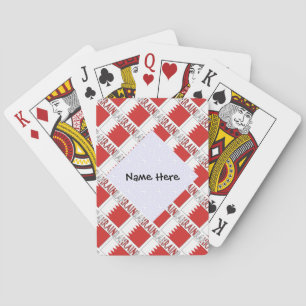 Bahrein en Bahreinse vlag met Jouw naam Pokerkaarten