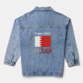 Bahrein en Bahreinse vlag Witte Personalisatie Denim Jacket (Achterkant)