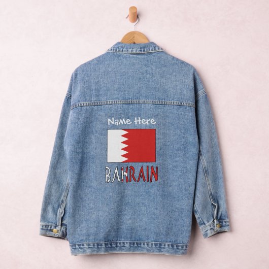 Bahrein en Bahreinse vlag Witte Personalisatie Denim Jacket (Hangar)