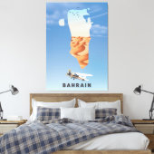 Bahrein geïllustreerde reisposterprint. canvas afdruk (Insitu (Slaapkamer))