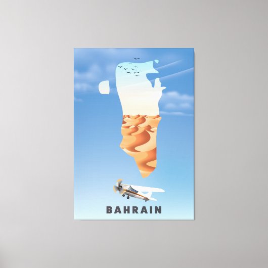 Bahrein geïllustreerde reisposterprint. canvas afdruk (Voorkant)