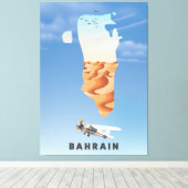 Bahrein geïllustreerde reisposterprint. canvas afdruk (Insitu (Houten vloer))