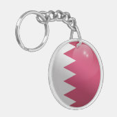 Bahrein Glossy Circle Flag Sleutelhanger (Voorkant Links)
