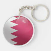 Bahrein Glossy Circle Flag Sleutelhanger (Achterkant)