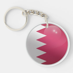 Bahrein Glossy Circle Flag Sleutelhanger