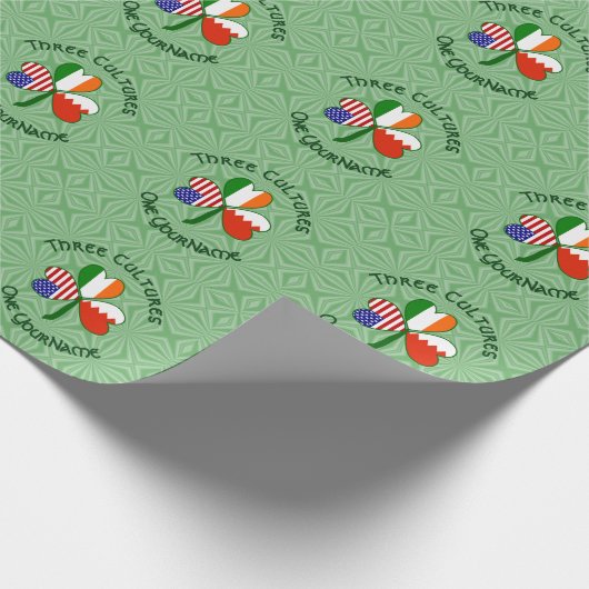 Bahrein Ierland VS Shamrock Vlag gepersonaliseerd Cadeaupapier (Hoek)